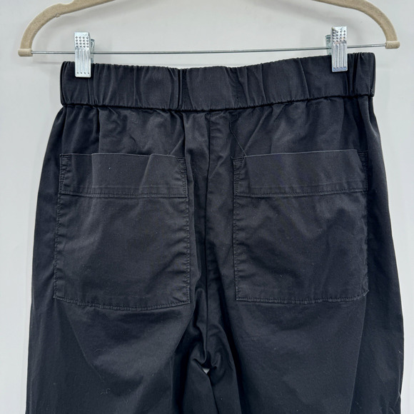 Everlane Cotton Poplin Pull On Wide Leg Pants Sz 8 Black Stretch Quiet Luxury - Picture 4 of 13